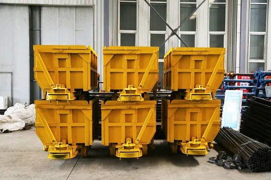 Railway Minecart Customized Curved Rail Side Dumping Mine Cart Flat Unloading Mining Mine Wagon Car for Ore Transportation 